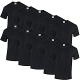 Gildan 10 T Shirts Heavy Cotton M L XL XXL Diverse Farben auswählbar (XXL, Schwarz)