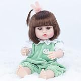 RJZH Simulationspuppe,Lebensecht Puppen Silikon Mädchen WiederGeboren Babypuppen Outfit Toddler Babies Kinder Spielzeug Kindergeschenke Babygeschenke(Color:Grün)
