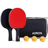 AORON Tischtennis Set • 2 Tischtennisschläger •3 Premium Bälle • Tischtennisschläger Profi Tischtennisschläger Set Sport ping Pong Set Tischtennis schläg
