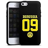 DeinDesign Silikon Hülle kompatibel mit Apple iPhone SE (2016-2019) Case schwarz Handyhülle Borussia Dortmund BVB Trik