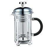 JINKEBIN Kaffeebereiter Französisch Press Pot Glas Edelstahl-Kaffee Haushalt Tee-Maschine Kaffeefilterkaffee Appliance Kaffeemaschine (Farbe: Klar, Größe: 300 ml) C