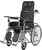 keduoduo Rollstuhl faltend mit Badezimmer erhöhte Rückenlehne Rollstühle deaktiviert gruppierbarer älterer älterer Reisendruck