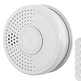 Rauchmelder 6er Set mit 10 Jahre Garantie inkl. 6X 9V Batterie geprüft nach DIN EN14604 und BSI Zertifiziert - 6 Stück Rauchwarnmelder Feuermelder Brandmelder Feueralarm …