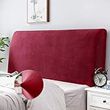 YYQQ Bettkopfteil Hussen Bett Kopfteil Bezug, Weicher Strecken Samtstoff Staubdicht, Staubdichte Schutzhülle Für Schlafzimmer Kopfteil Einzel-Doppelbett (Color : Red, Size : 200-215cm)