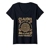 Damen Vorname Claudia Lustiges Personalisiertes Name Geschenk T-Shirt mit V
