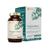 Nature Basics® natürliches Magnesium zertifiziert & nachhaltig im Glas | 400mg elementares Magnesium pro Kapsel | 180 Kapseln hochdosiert & rein aus natürlichem Meersalz | laborgeprüft & CO2