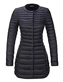 Giolshon Daman Leichte Steppjacke Puffermantel, Lang Übergangsjacke Baumwollfüllung Slim Fit 7148 Schwarz XXL