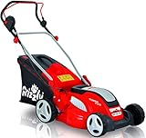Grizzly Tools Elektro Rasenmäher ERM 1641 GT mit Stahlgehäuse, 1600 W Turbo Power Motor, 41 cm Schnittbreite, Mulchfunk
