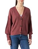 VERO MODA Damen VMLEA LS V-Neck Cuff Cardigan NOOS Strickjacke, Wild Ginger, S