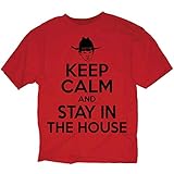 Toy Zany Walking Dead Keep Calm Stay In The House Rot T-Shirt | L