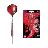 Target Darts Stephen Bunting 4. Gen. 90% Wolfram Swiss Point Steeldarts-Set (25gr), Silber und Rot, 25 G