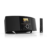 Hama Internetradio mit CD Player und DAB+ (Spotify, WLAN/LAN/UKW/CD/Bluetooth/USB, 40 W RMS, Digitalradio mit 2,8 Farbdisplay, 2 Weckzeiten, Multiroom, Fernbedienung, ohne Amazon Music) schw