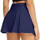 Riou Rock Damen mit Hose Sommer Kurz Active Athletic Skort Leichter Tennisrock mit Innenhose Hosenrock für Damen Sportrock (XL, Hellblau)