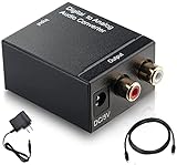MBMT Digital zu Analog Audio Konverter, D/A Konverter Audio mit Glasfaserkabel, Optischem Toslink Koaxial Stereo Audio Adapter für PS3 / Xbox / X360