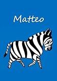 individualisiertes Malbuch / Notizbuch / Tagebuch - Matteo: Zebra - A4 - blank