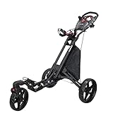 vilineke 360 Degree Front Wheel Rotation Folding Golf Push Pull Cart 3 Wheels (Darkgrey)