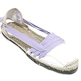 Traditionelle Espadrilles, flache Gummisohle, Design mit drei Pets, helllila, Helllila, 31 EU