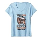 Damen Herrchen Hundebesitzer Frauchen Deutscher Schäferhund T-Shirt mit V