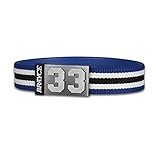 BRAYCE® Trikot am Handgelenk® mit Deiner Trikot Nummer 00-99 I Armband blau, weiß & schwarz I Sportarmband/Teamarmband personalisierbar & handg