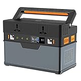 LONGRING Tragbare Power Station 606Wh/164000mAh, Akku Generator mit Lithium-Eisen-Phosphat-Batterie, 100-240V AC Notstromaggregat für Reise Camping Stromerzeuger,1000w,220