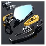 YGLIANHE Motorradspiegel-Lenker Endseite Rückspiegel Hornet-Scheinwerfer-, Compatible with Honda CB1300 VFR 1200 Hornet CB600F Goldwing 1800 (Color : Gold)