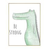 WHSS Minimalistische Moderne Europäische Und Stilper Persönlichkeit Cartoon Dinosaurier Muster Golden Gemalt Wohnzimmer Wanddekoration Ps Rahmen Home Hotel Schlafzimmer Studio 40 * 60cm Wandb