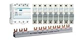 TM: Hager 1x FI CDA440D 4-polig + 8x Hager LS-Schalter MBN116 1-polig + 1x FI Sammelschiene , SET