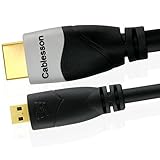 Ivuna 2m Micro (Typ D) HDMI Hochgeschwindigkeitskabel (v 1.4a / 2.0) Vergoldete Stecker 3D 1080p 4k um HD Geräte zu verbinden mit den Micro HDMI Stecker für Digital Kamera, Handys und Tab