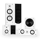 Auna Linie-300-WH 5.1 Heimkino Lautsprecher Set Soundsystem (515W RMS, 2 Standlautsprecher, 2 Regallautsprecher, 1 Centerlautsprecher, 1 Subwoofer) weiß