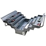 HEMMDAL Werkzeugkasten leer, anthrazit – 52,5 x 20 x 25 cm – Premium Werkzeugkiste mit 6 aufklappbaren Fächern – Werkzeugkoffer ohne Werkzeug – abschließbar & stabil – Made in EU