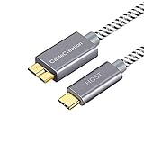 CableCreation USB C auf Micro USB 3.0, USB 3.1 Typ C auf USB Micro-B(Gen2/10Gbps) Kabel, USB C zu Micro B 3.0 Kabel, USB C Verbindungskabel für Apple MacBook Pro, Chromebook Pixel, HDD usw, 30cm/G