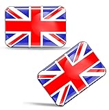 Biomar Labs® 2 x Aufkleber 3D Gel Silikon Stickers Großbritannien England UK Great Britain Union Jack Flagge Fahne Flag Auto Motorrad Fahrrad Fenster Tür PC Handy Tablet Laptop F 32