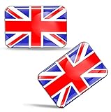 Biomar Labs® 2 x Aufkleber 3D Gel Silikon Stickers Großbritannien England UK Great Britain Union Jack Flagge Fahne Flag Auto Motorrad Fahrrad Fenster Tür PC Handy Tablet Laptop F 32