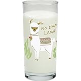 Die Geschenkwelt 45546 Trink-Glas mit Happy Life Lama Tier-Motiv, mit Spruch No Drama Lama, Wasser-Glas, 50