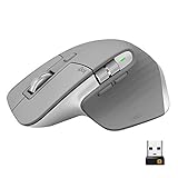 Logitech MX Master 3 Kabellose Maus, Bluetooth und 2.4 GHz Verbindung via USB-Empfänger, 4000 DPI Sensor, Ultra-schnelles Scrollen, Für alle Oberflächen, 7 Tasten, PC/Mac/iPadOS - Hellg