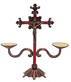 chenran Zubehör 9-Zoll-Metall Stehen Kruzifix Kreuz mit Kerzenleuchter Geschenk (Color : SYJ 910R, Cross Size : 9 inches)