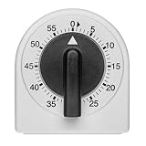 TFA Dostmann Analoger Küchen-Timer, 38.1041, Eieruhr, einstellbar bis 60min, mechanisch, ohne Batterien, schwarz-weiß, (l) 60 x (b) 66 x (h) 40