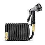 Flystpp Gartenbewässerung Schlauch magische Retractable Gummischlauch Leichte Wearable Car Wash Schlauch Sprayer Für Gartenbewässerung (Color : Black Hose Set, Lengh : 75FT)