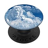 Löwe Lamm Schaf Wolken Himmel Gott Jesus PopSockets mit austauschbarem PopGrip