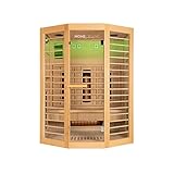 Home Deluxe – Infrarotkabine Redsun XL Deluxe - Vollspektrumstrahler und Karbon-Flächenstrahler, Holz: Hemlocktanne, Maße: 155 x 120 x 190 cm | Infrarotsauna für 2-3 Personen, Infrarot, Kab