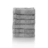 Glart Basic Frottier Handtuch Set 100% Baumwolle, Frotteeserie in 6 Farben und 5 Größen, Farbe: PLATINGRAU, 6X Gesichtstücher 30x30