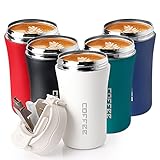 KETIEE Thermobecher kaffee to Go, 380ml Edelstahl Doppelwandig Isoliert Kaffeebecher mit Deckel, BPA-Frei,Wiederverwendbare Kaffeetasse Travel Mug Becher mit S