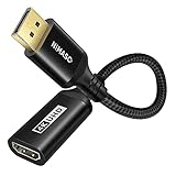 NIMASO 4K DisplayPort auf HDMI Adapter, Vergoldeter DP zu HDMI Konverter, DisplayPort zu HDMI Adapter Nylon geflochten kompatibel mit HP, Dell, ThinkPad, HDTV, Monitor, Projektor, Desktop, Laptop