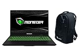 Monster Abra A5 V15.9 15.6 Zoll 120HZ Gaming Laptop, Intel Core i5 10500H Turbo Boost 4,5GHz, NVIDIA GeForce 4GB GTX-1650 Refresh, 8GB RAM, 256GB SSD, 2,1kg, Win10 Home Gamer Rucksack geschenk