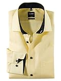 OLYMP Herren Oberhemd Langarm Luxor,Einfarbig,modern fit,Global Kent,gelb 51,43