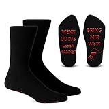 iZoeL Witzige Socken für Herr Damen mit Spruch Wenn Du Das Lesen Kannst Bring mir Wein Lustige Geschenk Baumwolle Sock