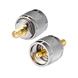 Vecys Funkgerät SMA Buchse zu UHF Stecker Gerader Adapter PL259 Adapter SMA Adapter 2 Stück für Amateurfunk UHF Funk Walkie Talkie Handfunkgerät Pl Stecker Antennenadapter CB R