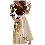 Abendkleid Große Größen Partykleid Hohe Taillen Lose Wickelkleid Langes Kleid Edel Elegant Stilvolles Einfarbiges Frauenkleid Sommerkleider Cocktail Kleid Business C