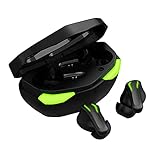 Roadoor Bluetooth 5.0 Kompatible Inear Gaming Kopfhörer LED-Lichteffekt Wasserdicht Low Delay Noise-Cancel ling Wireless Headset Schwarz Einheitsgröß