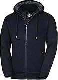 Tiroler Loden Herren Grobstrickjacke, warme Fleecejacke für Männer als Übergangsjacke für Herbst & Winter, Jacke aus Strick in Wolloptik mit Kapuze, Größe 48-60